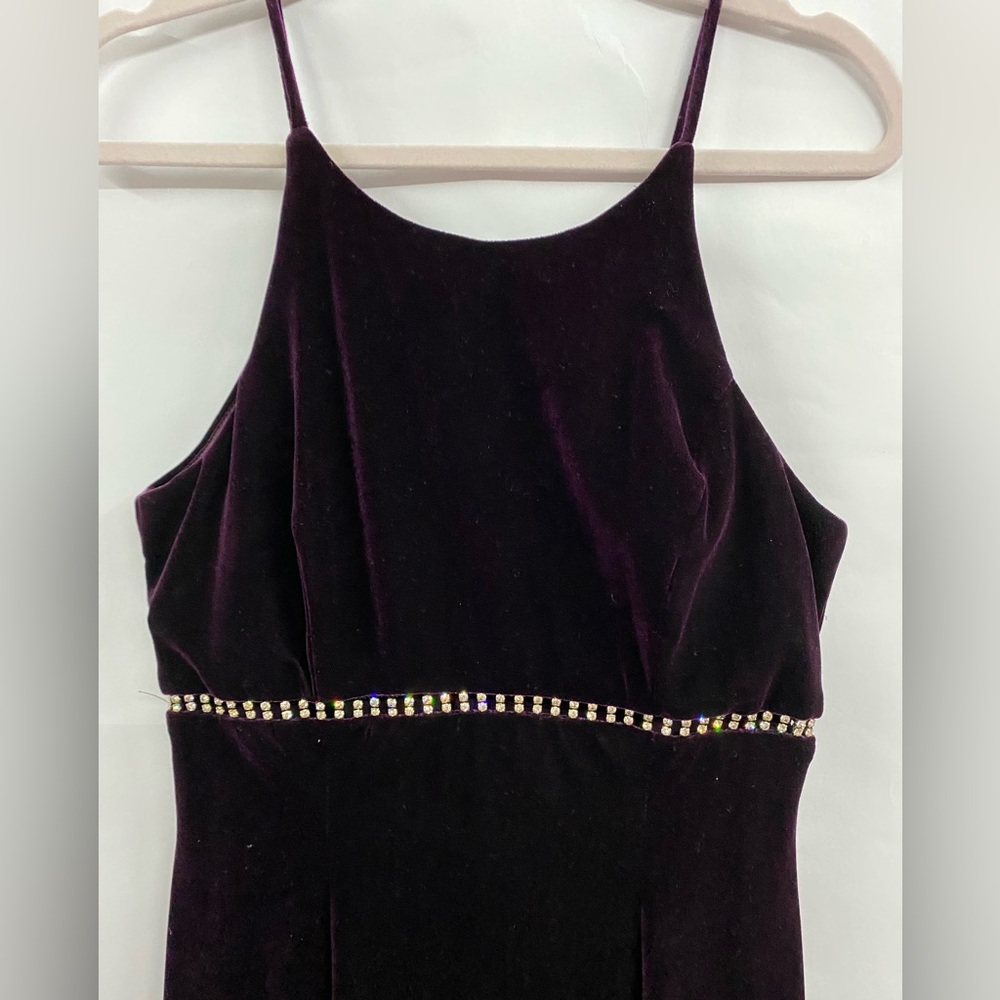 Velvet Evening Gown—Deep Purple